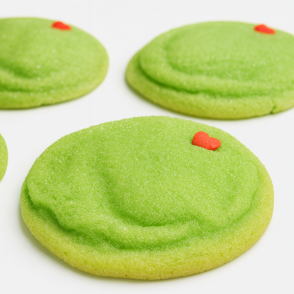 Half a Dozen Grinch Cookies